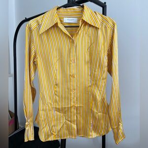 Equipment Yellow and Black Striped Shirt